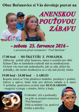 Anenská pouťová zábava Bořanovice 2016